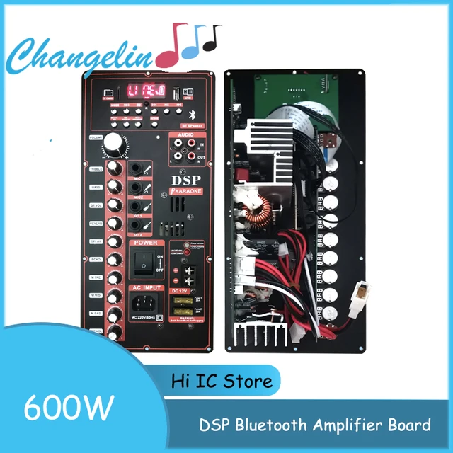 600W High Power DSP Bluetooth Amplifier Board Trolley Speaker ...