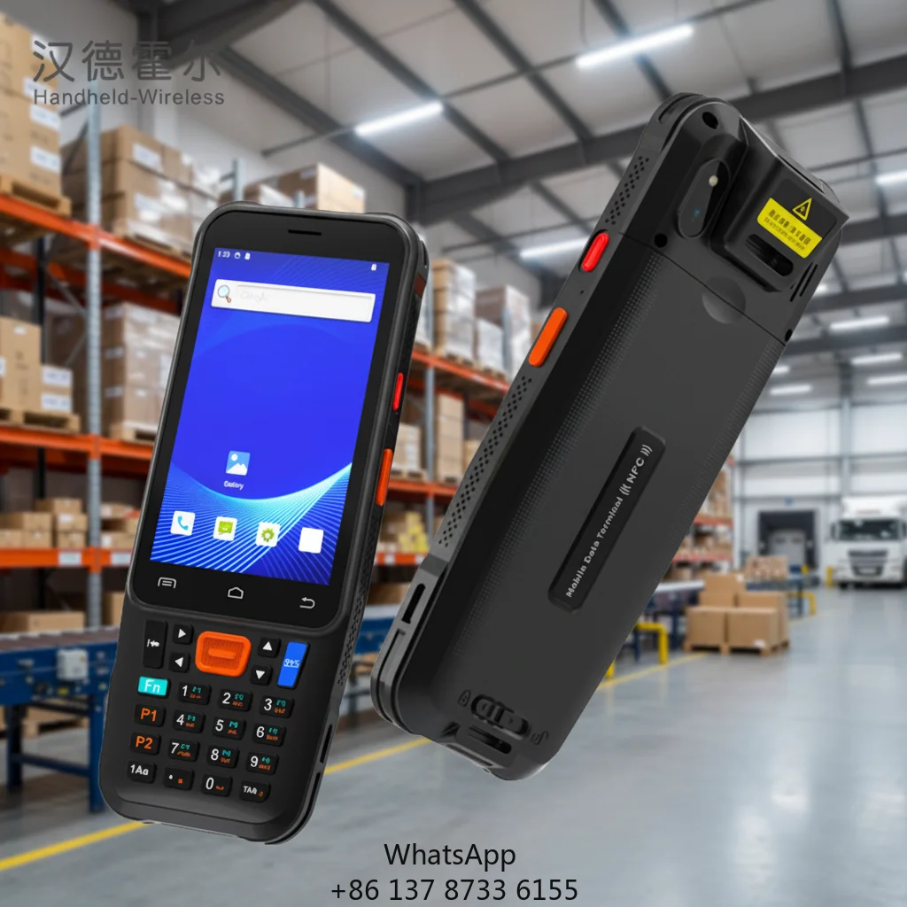 

4" Android 15 Barcode Scanner PDA With Ip67 5000mah Handstrip NFC Reader Writer For Warehouse Inventory Management Systems