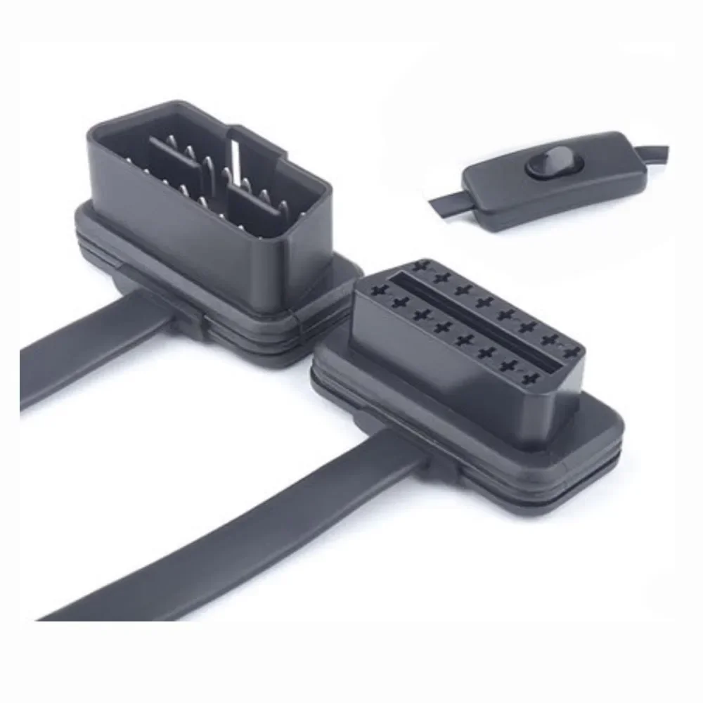 جديد L نوع 3 Swtich Obd2 تمديد كابل 60 سنتيمتر obd 16 دبوس ذكر إلى 16 دبوس 3 التبديل موصل سالب obd2 obd ii التشخيص محول