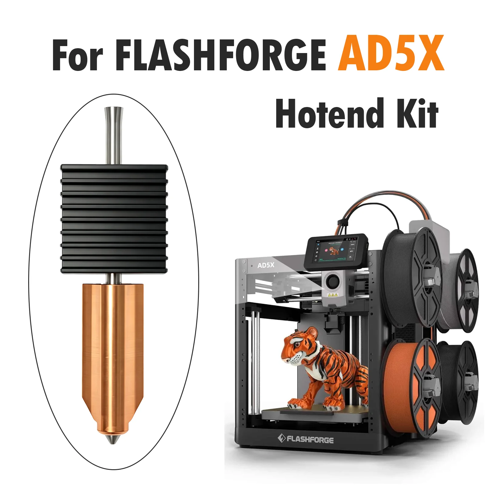 Nozzle 0.4Mm Hardened - Nozzle For Flashforge AD5X Bimetallic Hotend