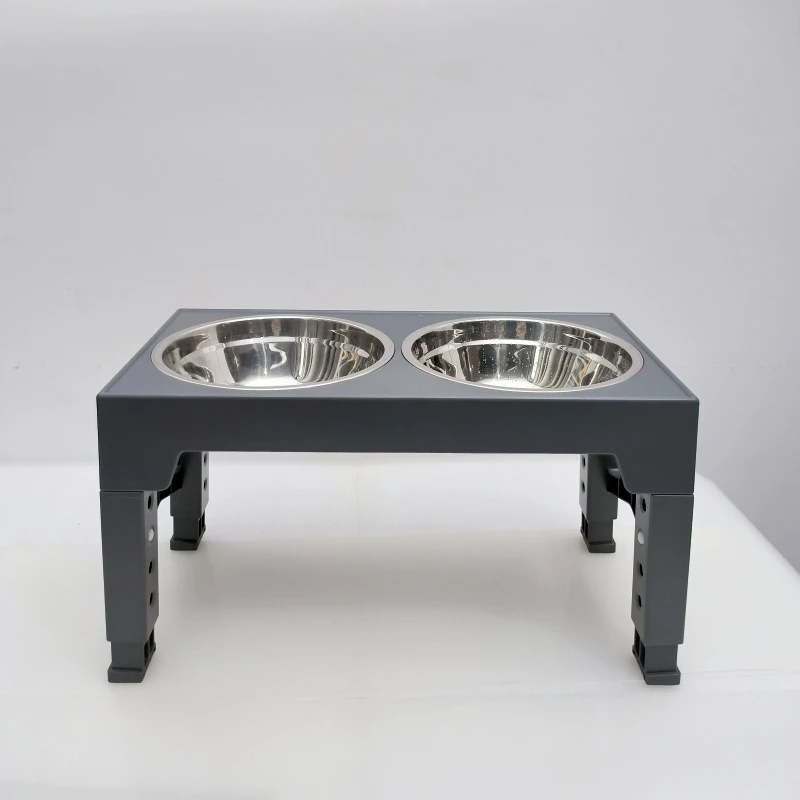 elected dog Stainless steel lifting Elevated Double pet bowls adjustable feeder Pet floating bowl Slow food bowls