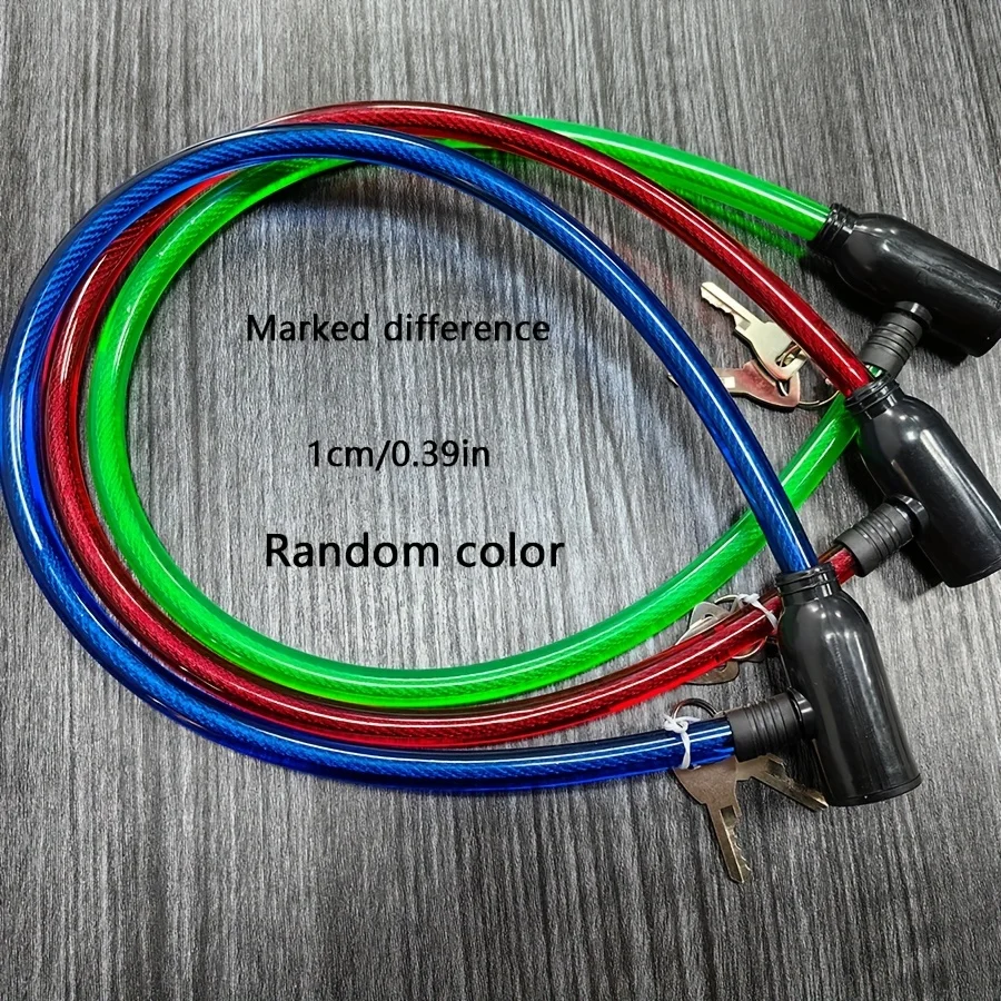 قفل دراجة بلون عشوائي، قفل مضاد للسرقة، قفل الدراجة الكهربائية، قفل سلك فولاذي، قفل الدراجة، ملحقات الدراجة الجبلية #4