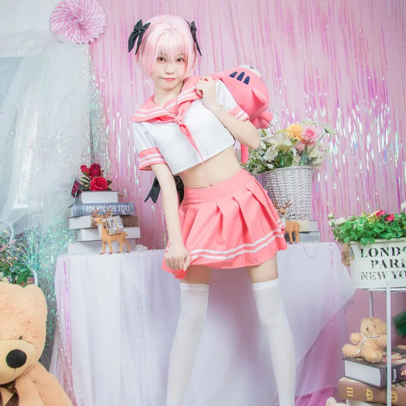 

Bear's Den Fate/Apocrypha Astolfo Cosplay Costume Women Men JK School Uniform Cute Pink Sailor Suit Halloween Role Pla New 2025