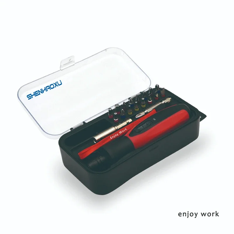Kit de destornillador eléctrico inalámbrico de 3,6 V con batería recargable, luz LED de trabajo, juego de puntas de 27 piezas para herramientas eléctricas de bricolaje