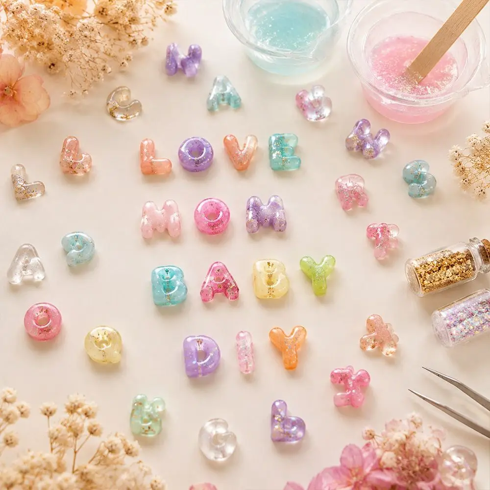 Silicone Letter Epoxy Mold Non-stick DIY Mini Letter Crystal Mould Heat-resistant Resin Key Pendant Mold for Jewelry Accessories
