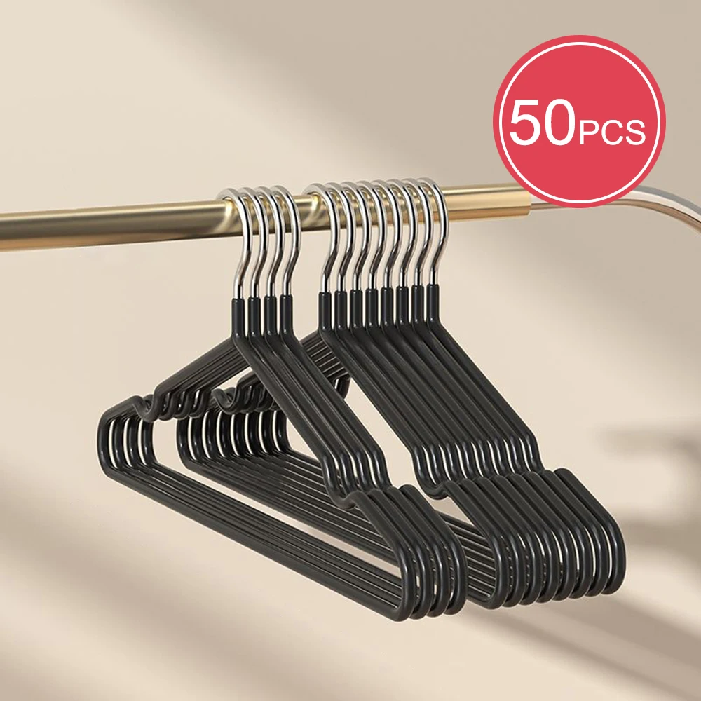 Niet-markerende kleerhangers voor thuisgebruik Antislip drooghangers Metaal Dikke kleerhangers Opslag Slaapkamers Kasten Volwassen cl
