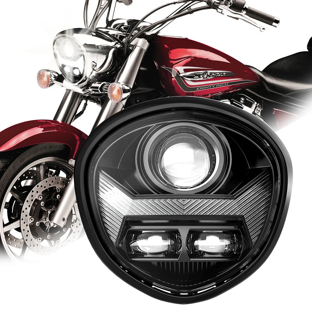 Accessories Motocicleta Led Motor Cycly Headlights Drl High Power 60W Low Beam 30W for Yamaha V Star 1300