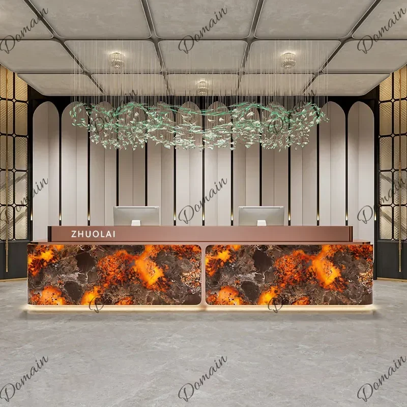 9X Welcome Elegant Reception Desks Office Salon Commericial Service Reception Desks Counter Checkout Scrivania Industrial Furnit