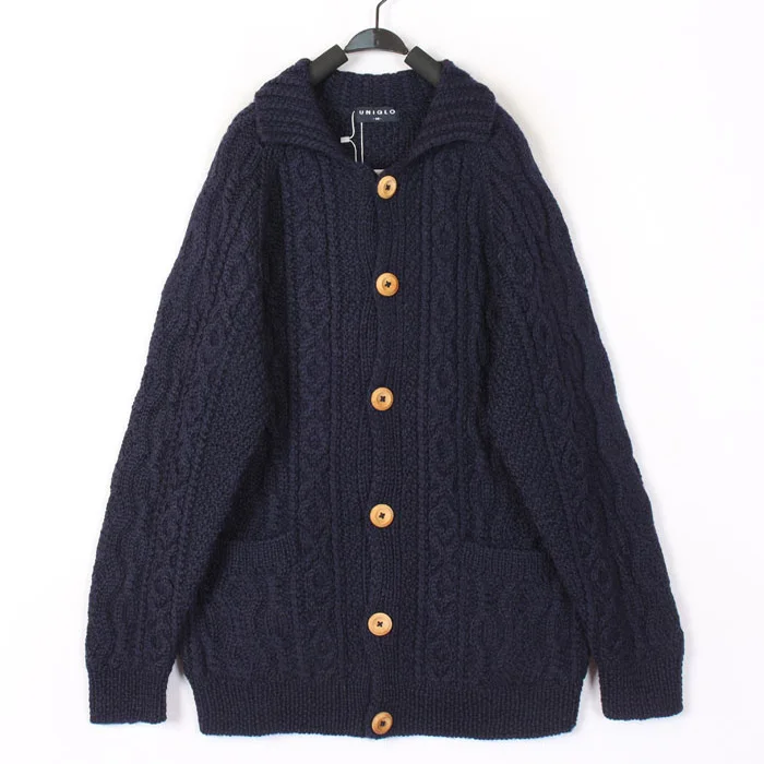 

Vintage Autumn Winter Hand Knitted Wool Sweater Open Cardigan Bean Pattern Hollow out Design Women's Warm Fleeing Long Sleeve...