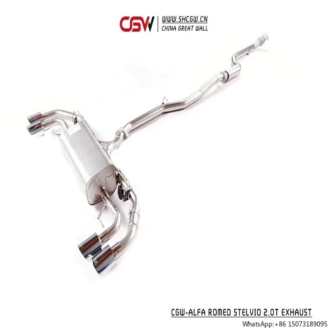 Factory Price Easy Operate Stainless Exhaust Valve Muffler Pipe System Quad Exhaust Tail Pipe for  Stelvio 2.0T QV Version