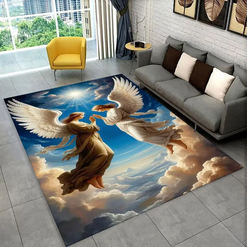 Belot Angel Cute Cupid Cartoon Large Area Rug Non-slip Durable Carpet for Bedroom Living Room Sofa Doormat Home Decor Floor Mat