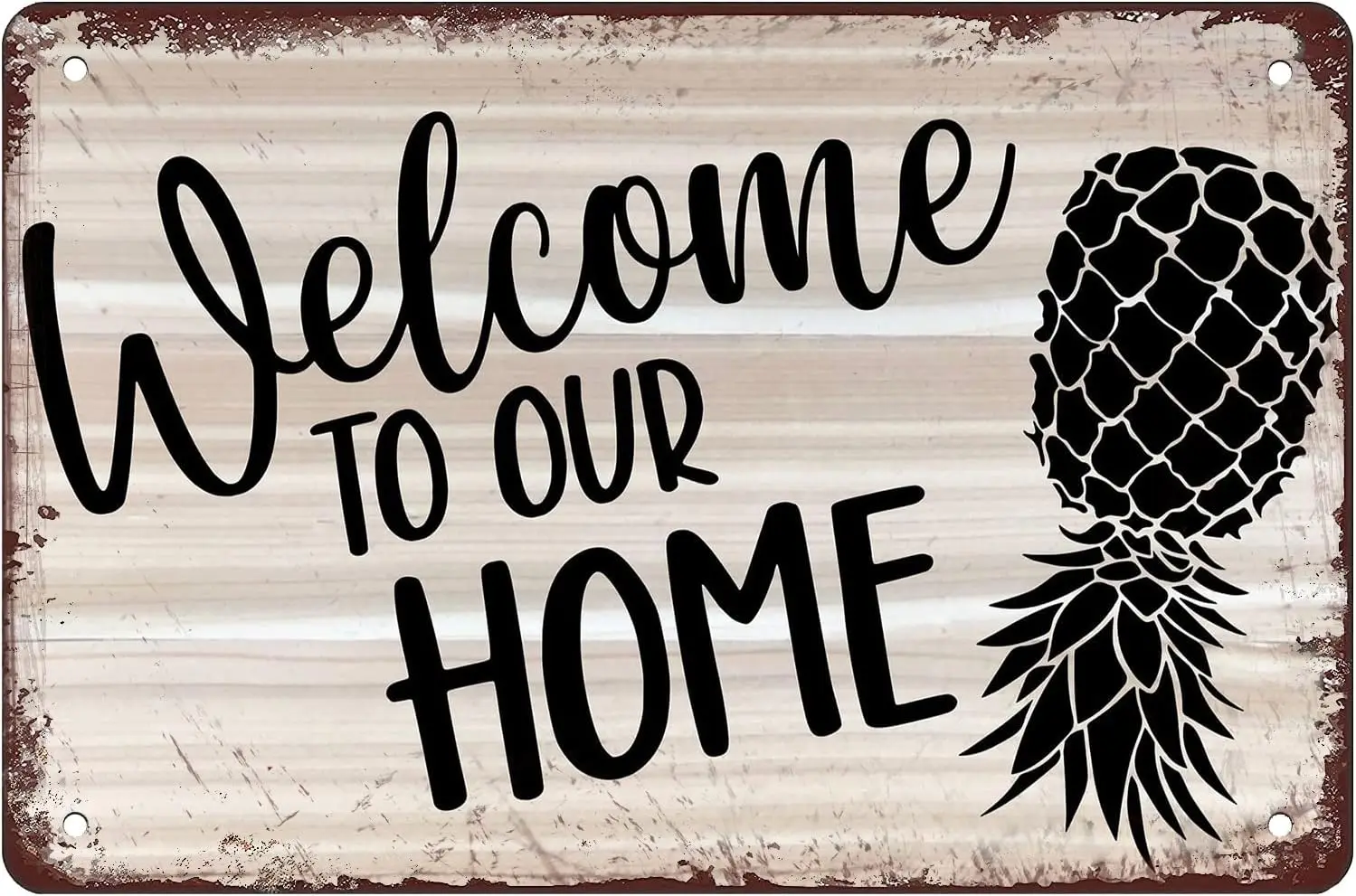 Upside Down Pineapple Decor Welcome Yo Our Home Vintage Look Tin Decoration Poster Metal Signs For Home Kitchen Bathroom Garden