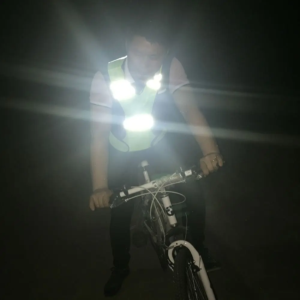 Elastic Webbing Night Riding Coletes, Leve ajustável, Ciclismo Running Reflective Vest, Correias de segurança para caminhar