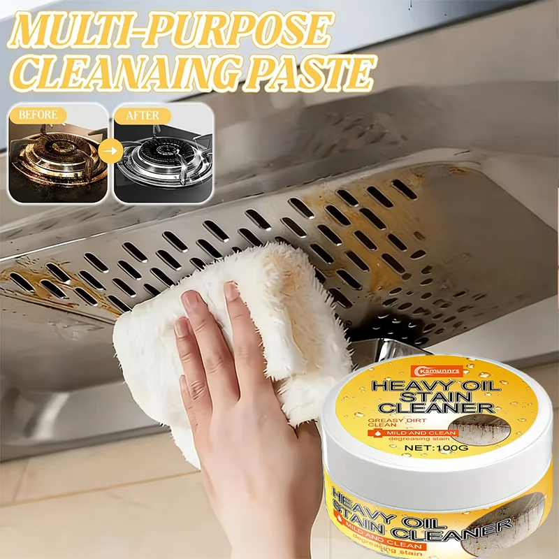 Multifunctional Kitchen Cleaning Paste Efficient Degreaser for Stoves Hoods Cookware Sinks Surfaces Easy Removal of Grease And S
