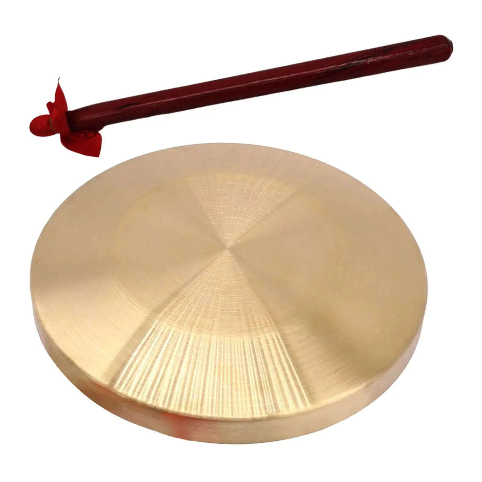 TRADITIONAL 6" BRASS CHINESE WIND GONG W/ BEATER HAND COPPER GONG CYMBALS