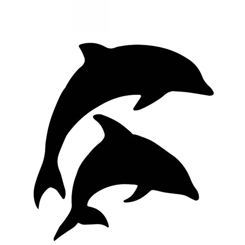 Couple Dolphin Applique Fashion Car Window Decoration Applique Personality Pvc Waterproof Applique Black/white, 16cm*15cm