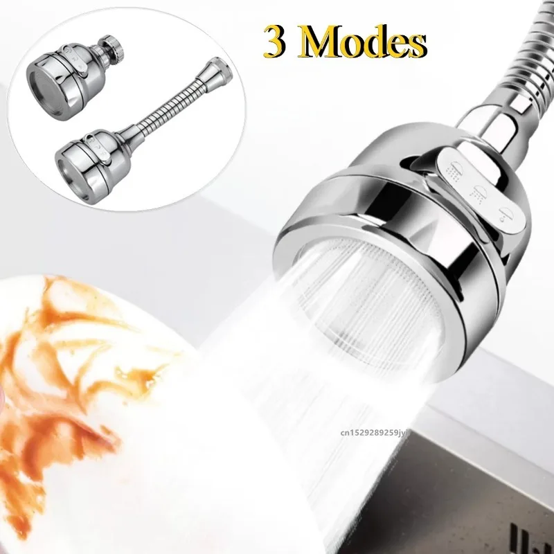 

360 Degree Swivel Kitchen Faucet Aerator Adjustable 3-Mode Sprayer Filter Diffuser Water Saving Nozzle Bath Faucet Connector