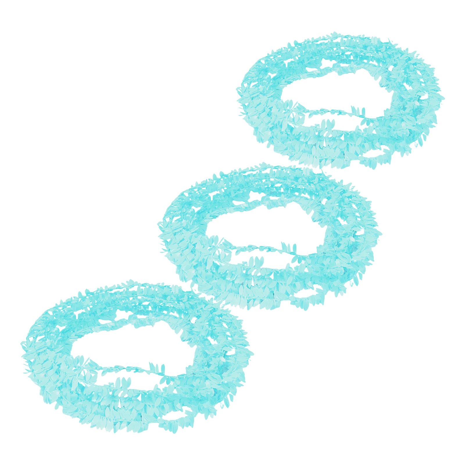 

3 Pcs 7.5M Wire Leaf Vine Decor Artificial Plant Wreath Garland Blue Craft Supplies Design Flexible Use