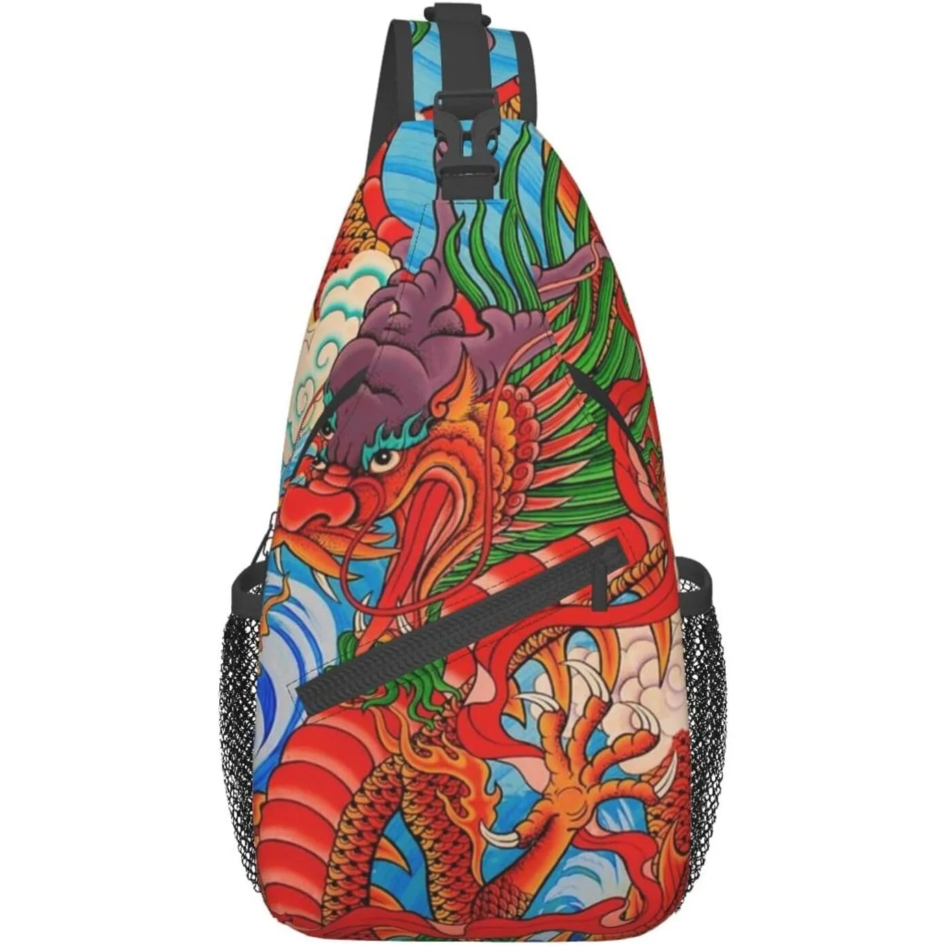 

Cool Chinese Dragon Sling Bag,Casual Crossbody Backpack Shoulder Chest Bag for Women Men Travel Hiking Daypack
