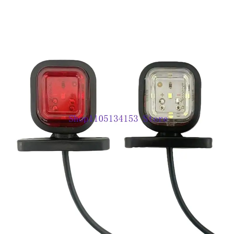

hg89 12V 24V Rear Brake Stop Light Turn Signal Clearance Light Universal for Trailer Replacement Truck Side Marker Light 2pcs