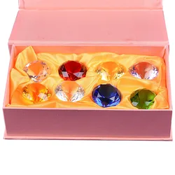8Pcs 30MM Multi Color Crystal Diamond Paperweight 1.2 Inch Glass Diamonds Home Office Desktop Decoration Wedding Christmas Gifts