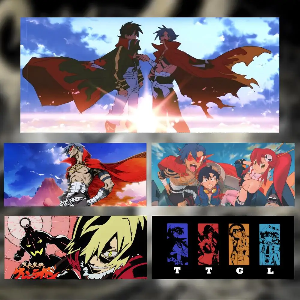 Anime Passionate T-Tengen Toppa Gurren Lagann Mauspad, großes Gaming-Mauspad mit genähten Kanten, verdickte Schreibtischunterlage für PC