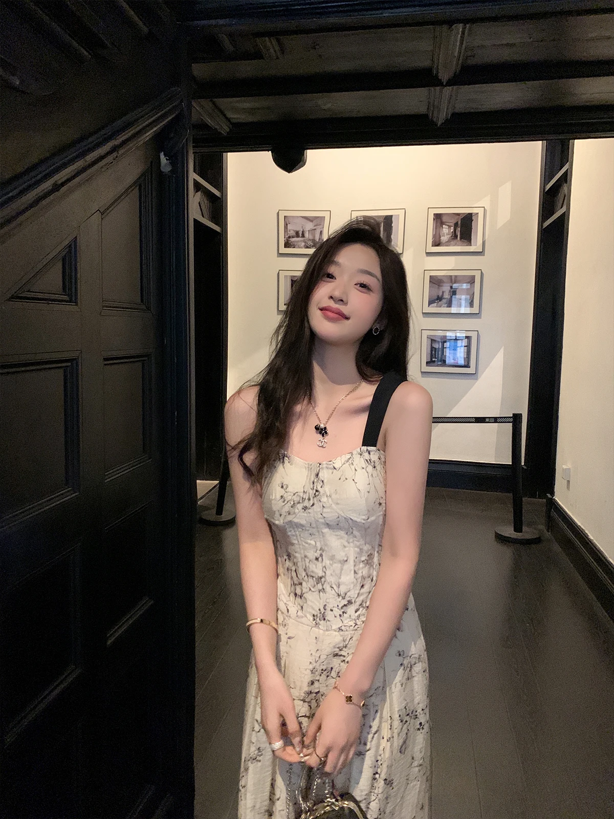 

Cchen Chencheng Girl's Confion Poetic Water-Mark Print ter Комплект широких брюк Китайский Sle Летний ансамбль Faion