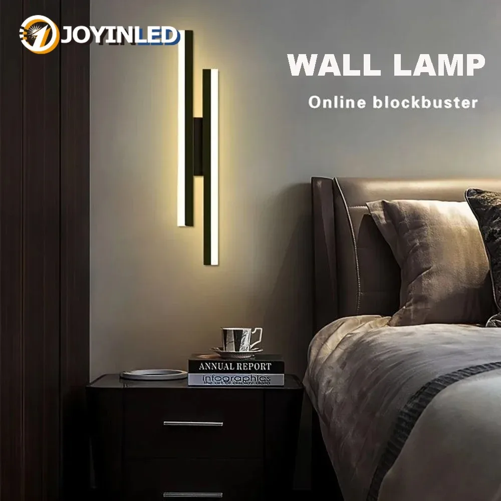 

JOYINLED внутренний светодиодный настенный светильник, современный минималистичный настенный светильник, железный акриловый светильник для спальни, гостиной, коридора, лестницы, скандинавский стиль