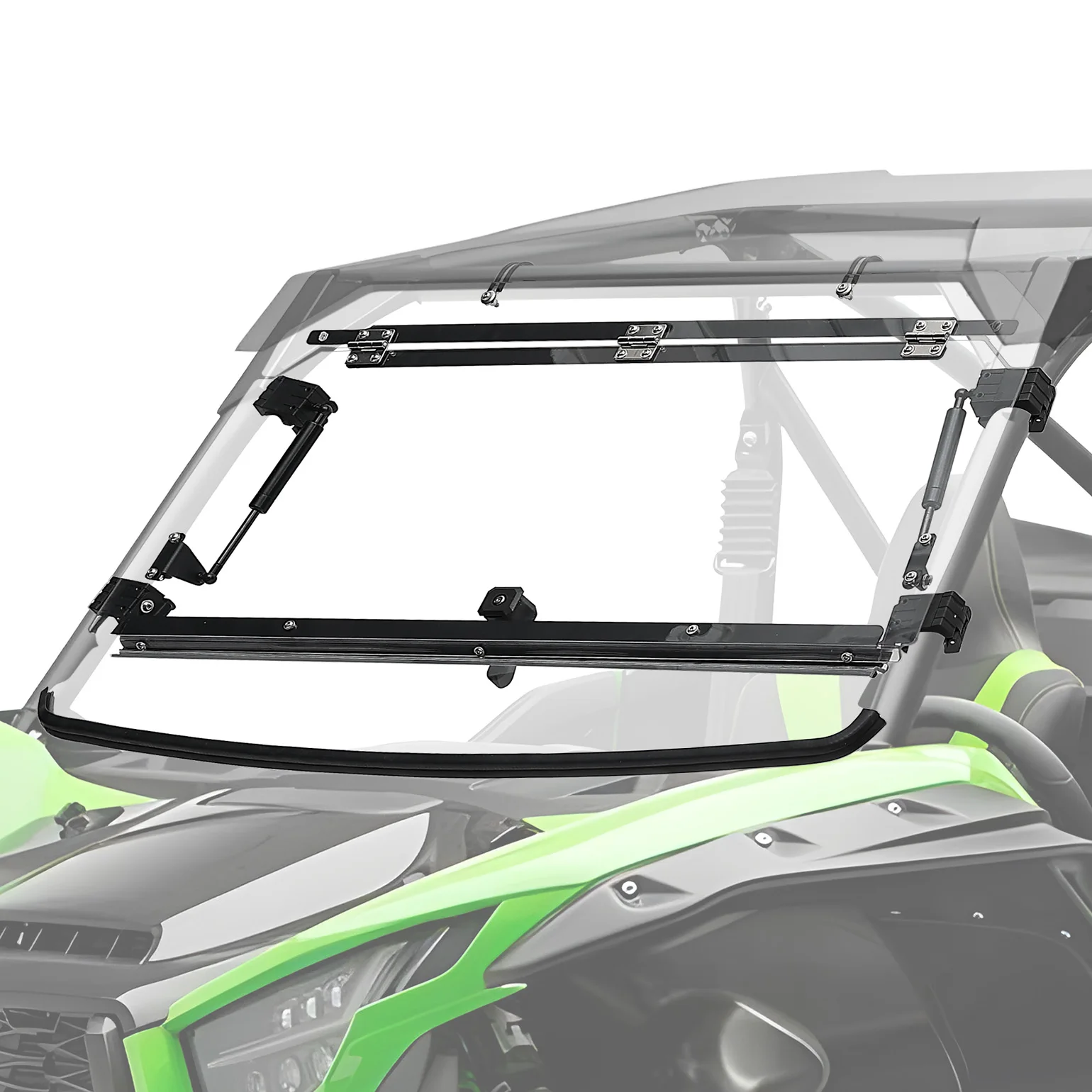 

2-in-1 Folding Half Flip Windshield For Kawasaki Teryx KRX 1000 2020+ Scratch Resistant UTV PC Clear Front Full Windscreen