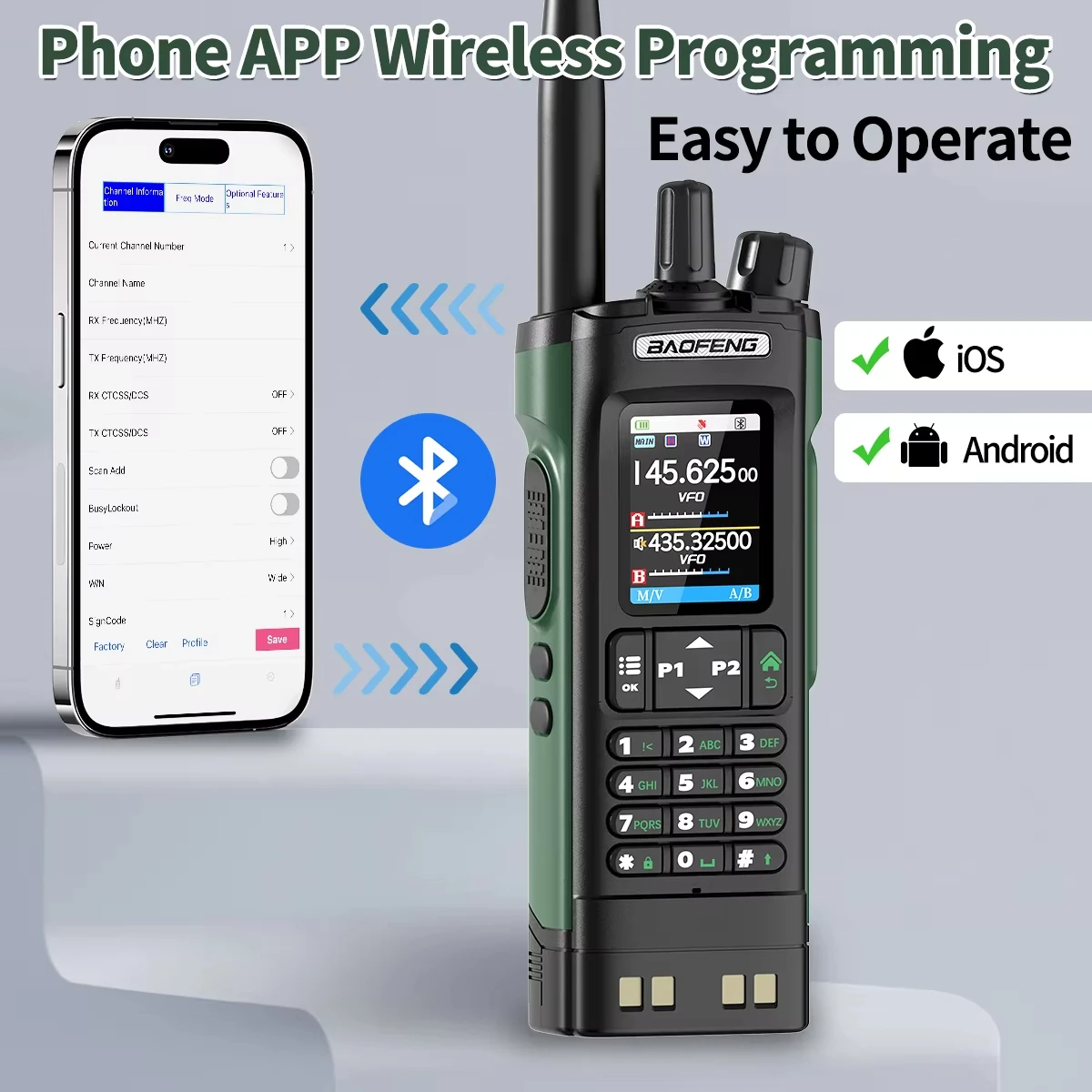 Baofeng Uv-32 نظام تحديد المواقع/Aprs طويلة المدى أجهزة اتصال لاسلكية مجموعة التخييم هام راديو بلوتوث البرمجة نوع-C شاحن ل Radtel