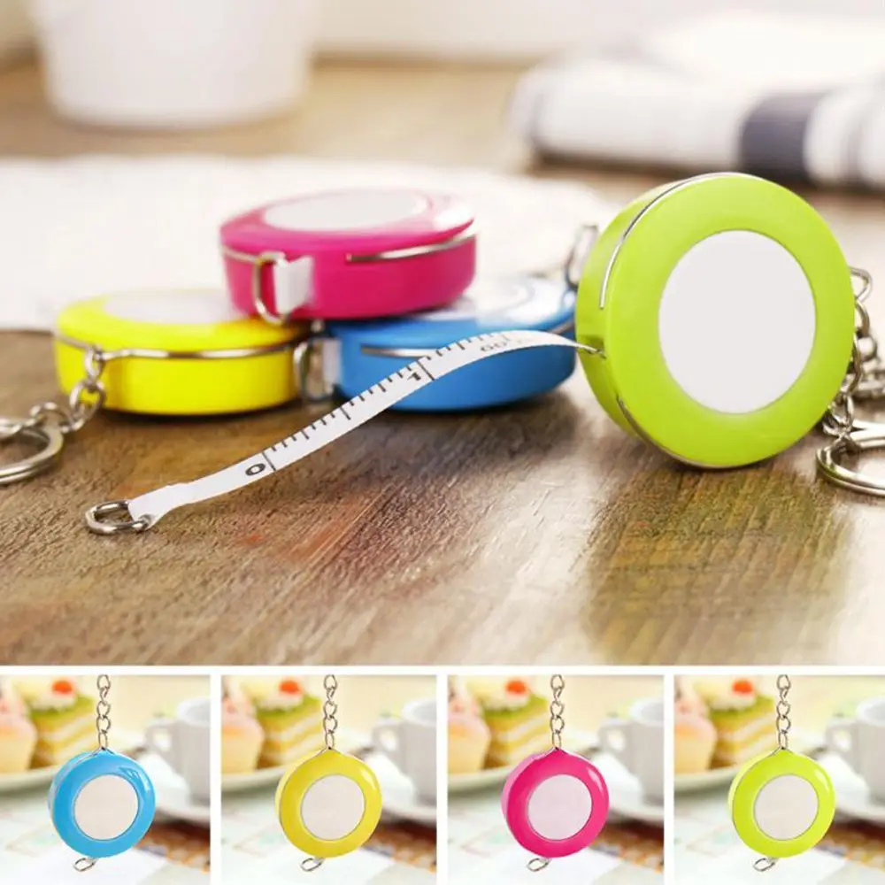 Delicate Small 1.5 Meters Tape Measure Candy Color Clothing Size Keychain Tape Measure