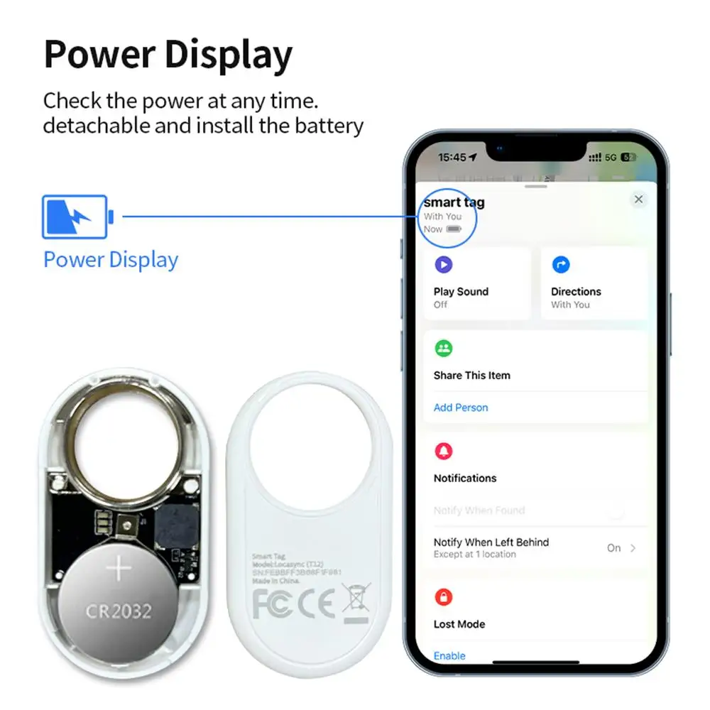 MFI Smart Bluetooth GPS Tracker Works with IOS Find My Anti Lose Reminder Device for Iphone Tag Replacement Locator Smart Airtag