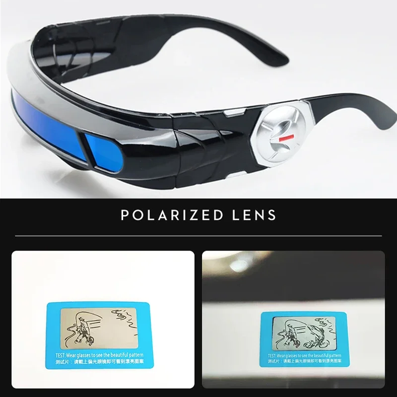 X-men Cyclops Cosplay Polarized Sunglasses for Men Women Memory Material Shield Designer Sunglasses