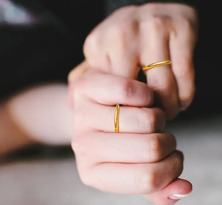 SOMMAR Hot 2023 Gold color size 6 7 8 Girl wedding ring Simple Ring Ring men ring wedding decoration