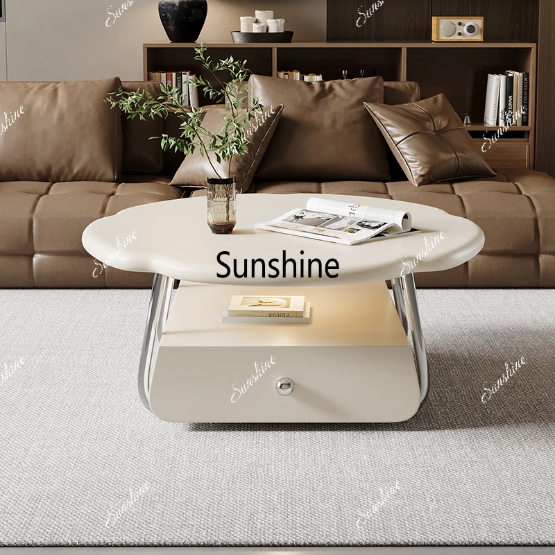 

French Design Coffee Table Trendy Glam Modern Luxury Coffee Table Living Room Hidden Storage Table Basse Salon Home Furniture