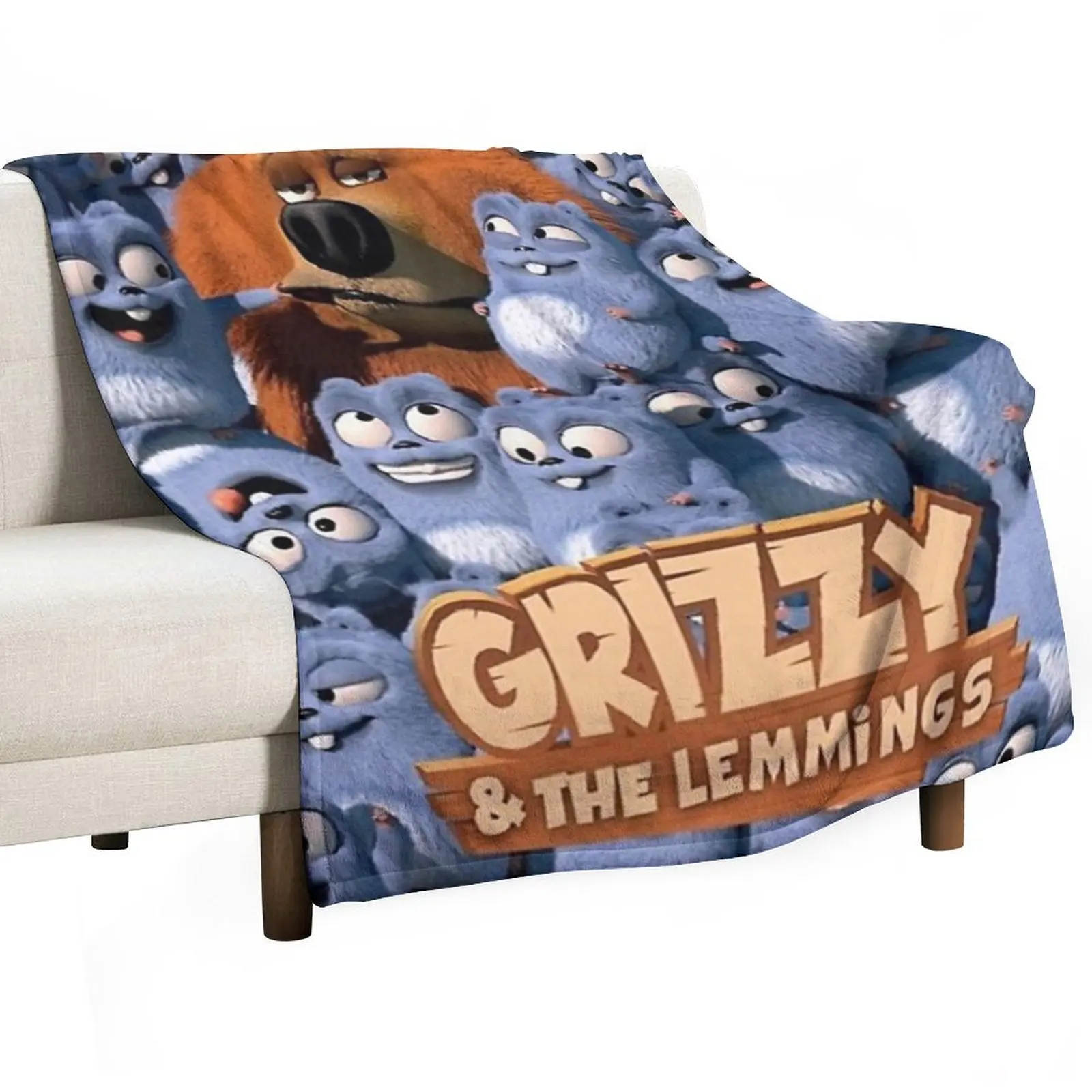 

Grizzy and the Lemmings Throw Blanket Sofa Throw Soft Beds Hairy Blankets