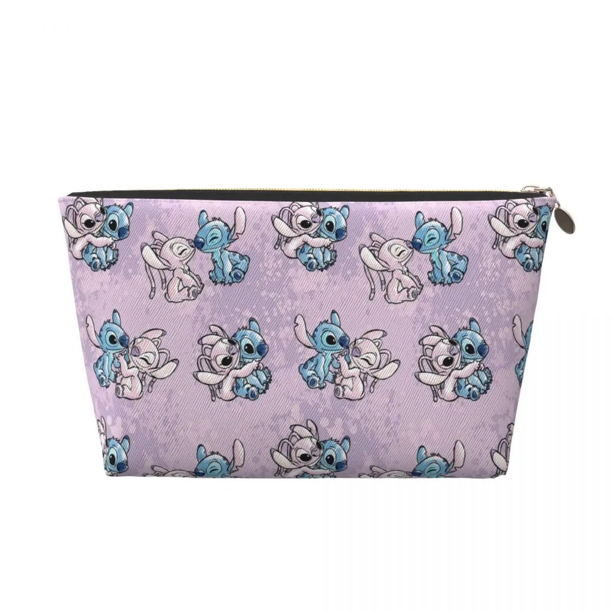 Custom Travel Watercolor Lilo Stitch Angel Toiletry Bag Kawaii Makeup Cosmetic Organizer for Women Beauty Storage Dopp Kit Box