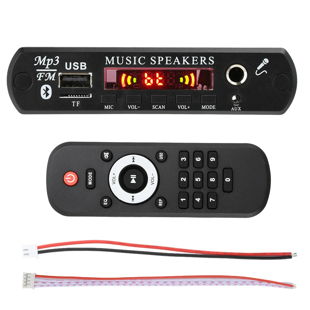 DC 12V D163BT Bluetooth 5.1 MP3/WMA/WAV/APE/FLAC Decoder Board Car Audio USB TF FM Radio Module Music Player Without Amplifier