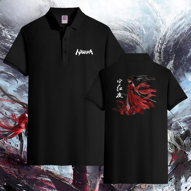 

Футболка Naraka Ning Red Night Game с отложным воротником, унисекс, хлопок, летняя, модная