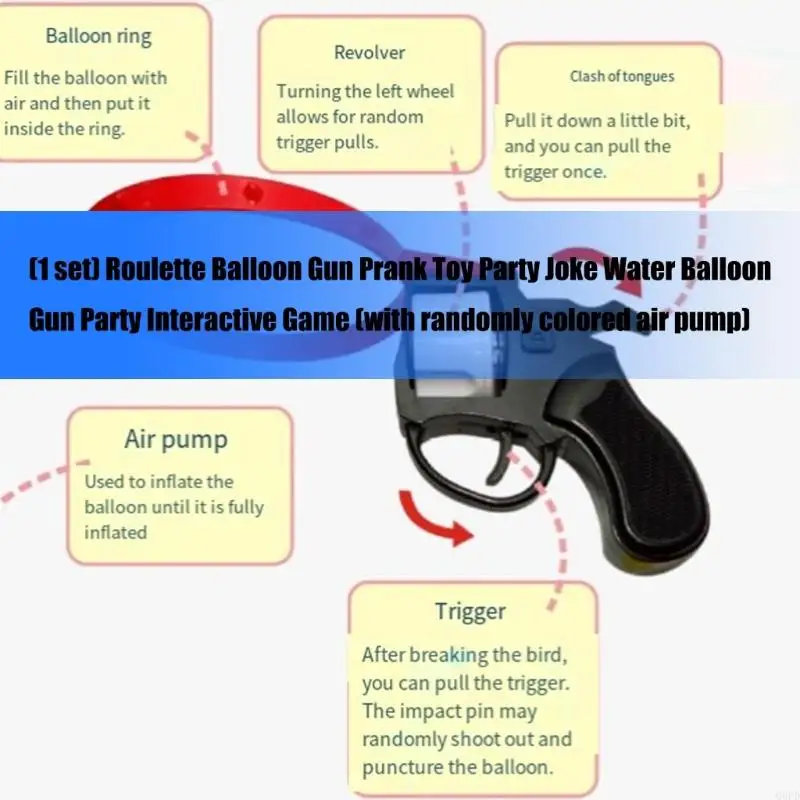 ルーレットバルーンガンパーティーゲームセットスピナーホイールとランダムな色の風船付き、いたずらや家族の集まりの楽しみに
