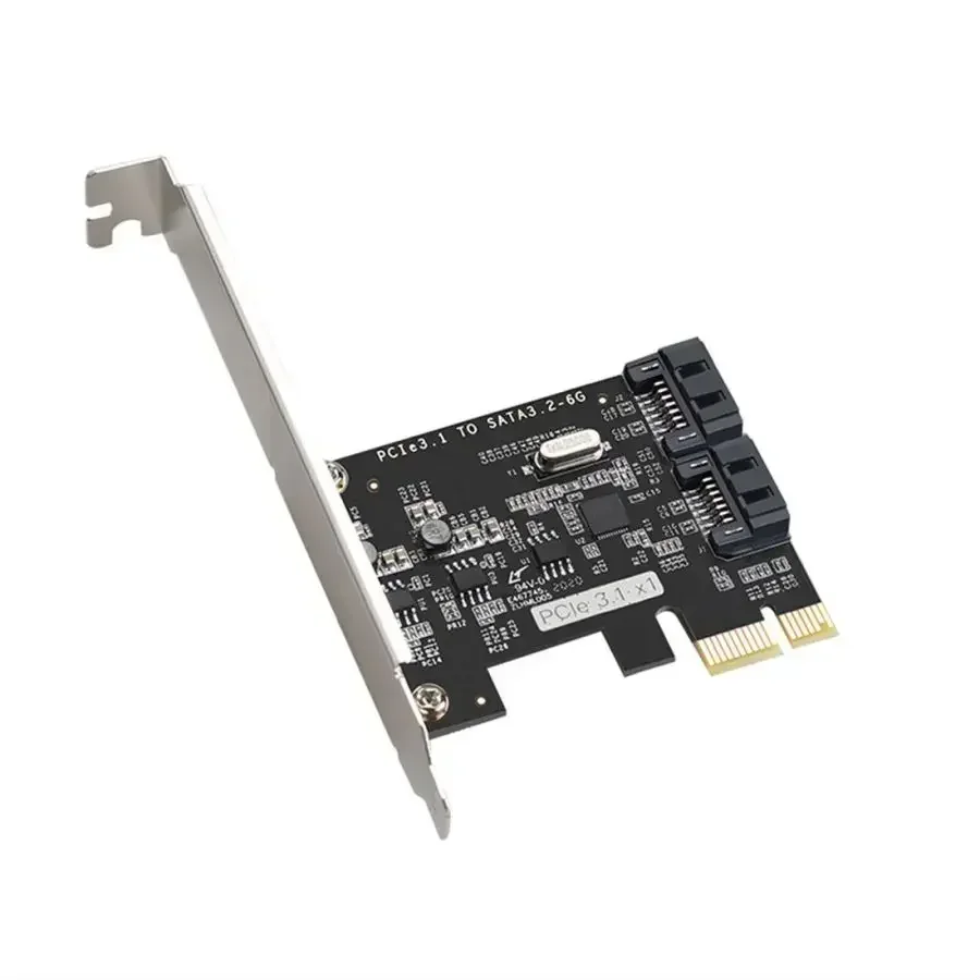 

Карта расширения PCI-E x1 на 2 порта SATA III 6 Гбит/с с чипсетом JMB582, адаптер контроллера SATA PCI Express x1