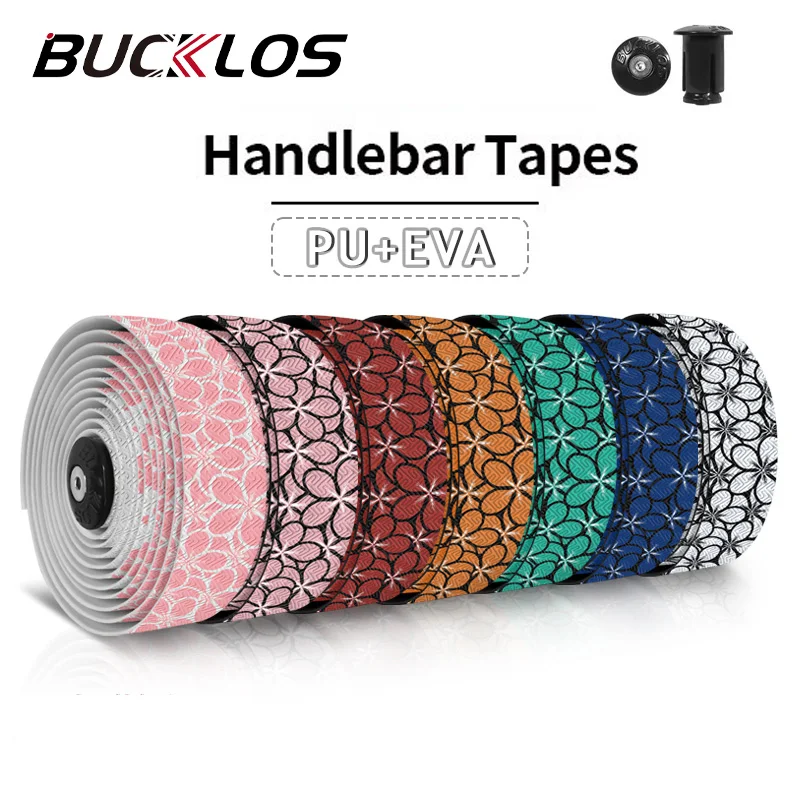 BUCKLOS EVA PU Bicycle Handlebar Tape Silicone Non-Slip Road Bike Bar tape Soft Anti-Vibration Cycling Wrap Tapes