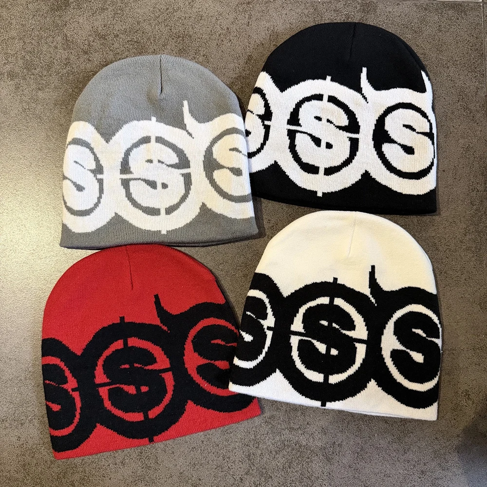 Fashion Retro Winter Graphic Print 100%Cotton Skullcap Outdoor Casual Hat Keep Warm Stretchable Beanie Unisex