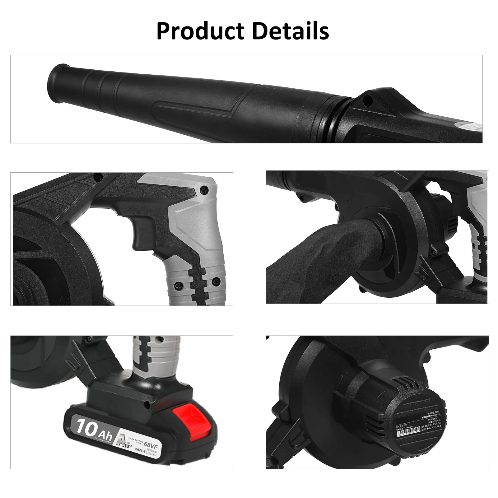 Aspirateur et souffleur 2 en 1 avec interrupteur de commande de vitesse MF ite, batterie légère, 62 souffleurs de cuir chevelu, 21V