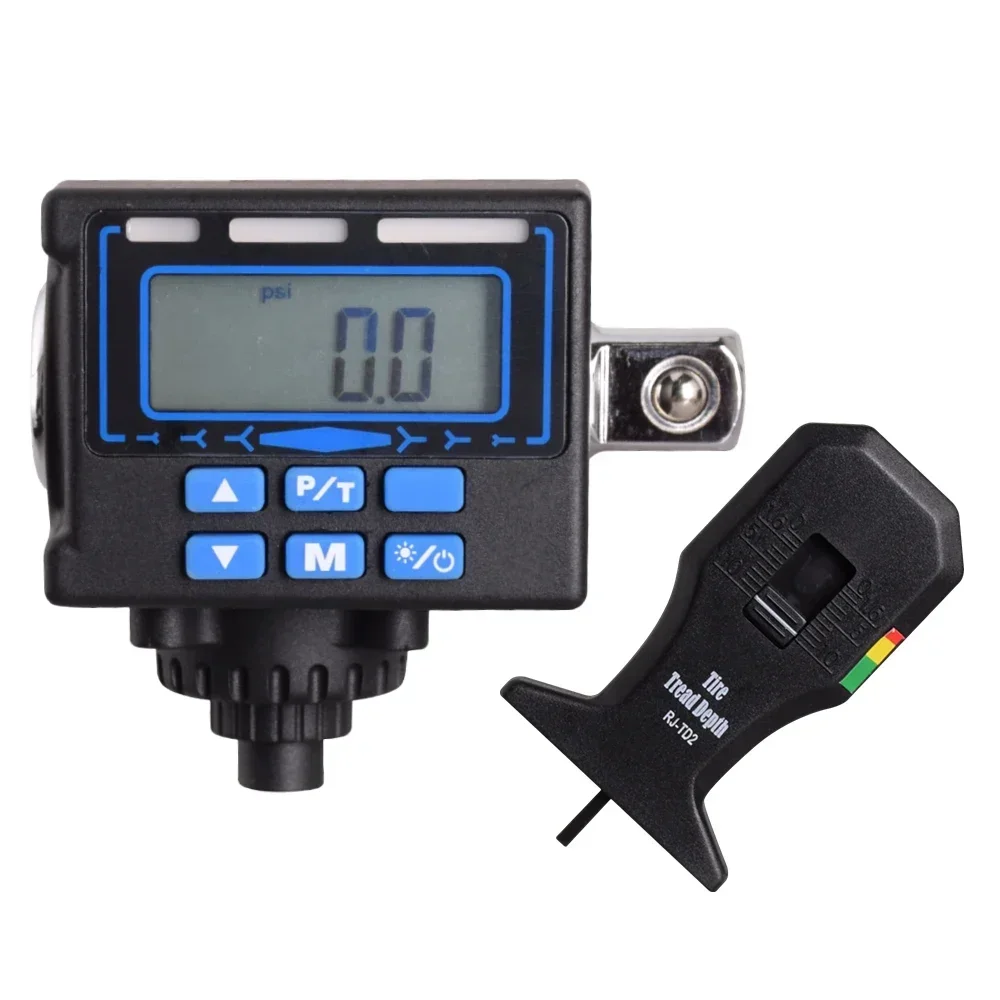 NEW Two-in-one function of tire pressure and tread scale Digital exhibit wrench head torque adapter tire pressure gauge