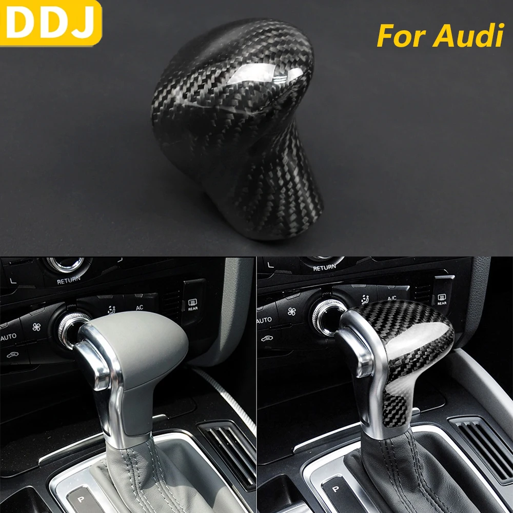 

For Audi A4 S4 B8 A5 S5 B8 A6 S6 C7 A7 S7 4G8 Q5 SQ5 8R Q7 SQ7 4L Real Dry Carbon Fiber Gear Shift Konb Cover Car Accessories