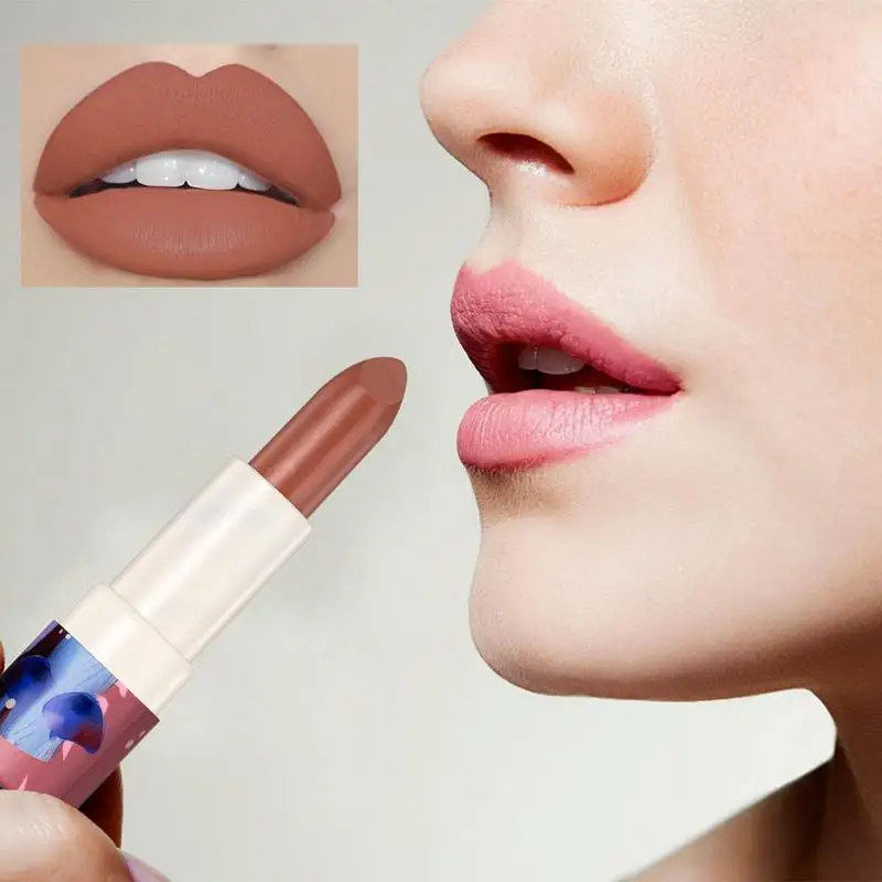 Lápiz labial Nude resistente al agua, Pintalabios de alta pigmentación, 4,2g, fórmula nutritiva, antimanchas, sedoso, mate, permanente