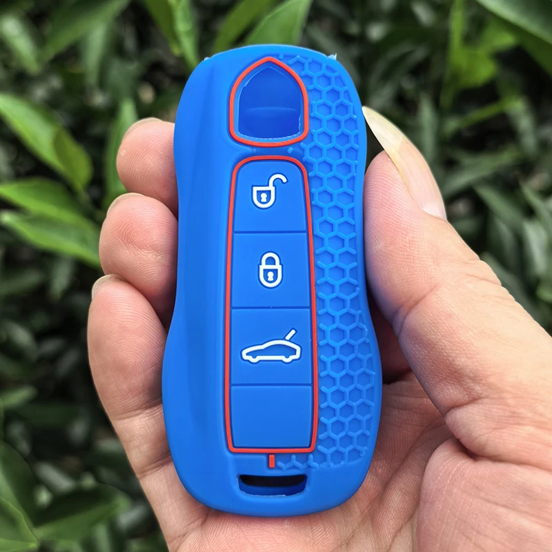 New Car Remote Cover Key Case for Porsche Panamera Cayenne 971 911 9YA Macan Boxster Spyder Carrera Cayman 970 981 991 Keychain
