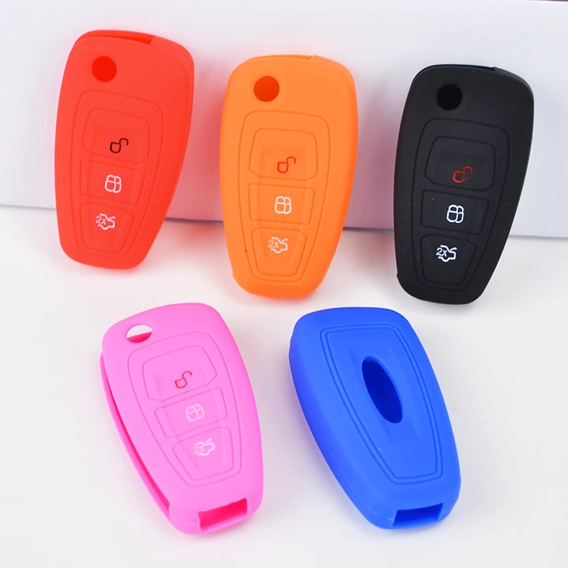 FIT FOR FORD FOCUS MK3 ST FIESTA RANGER MONDEO ECOSPORT ESCAPE KUGA FLIP KEY REMOTE SILICONE COVER CASE FOB SHELL 3 BUTTON