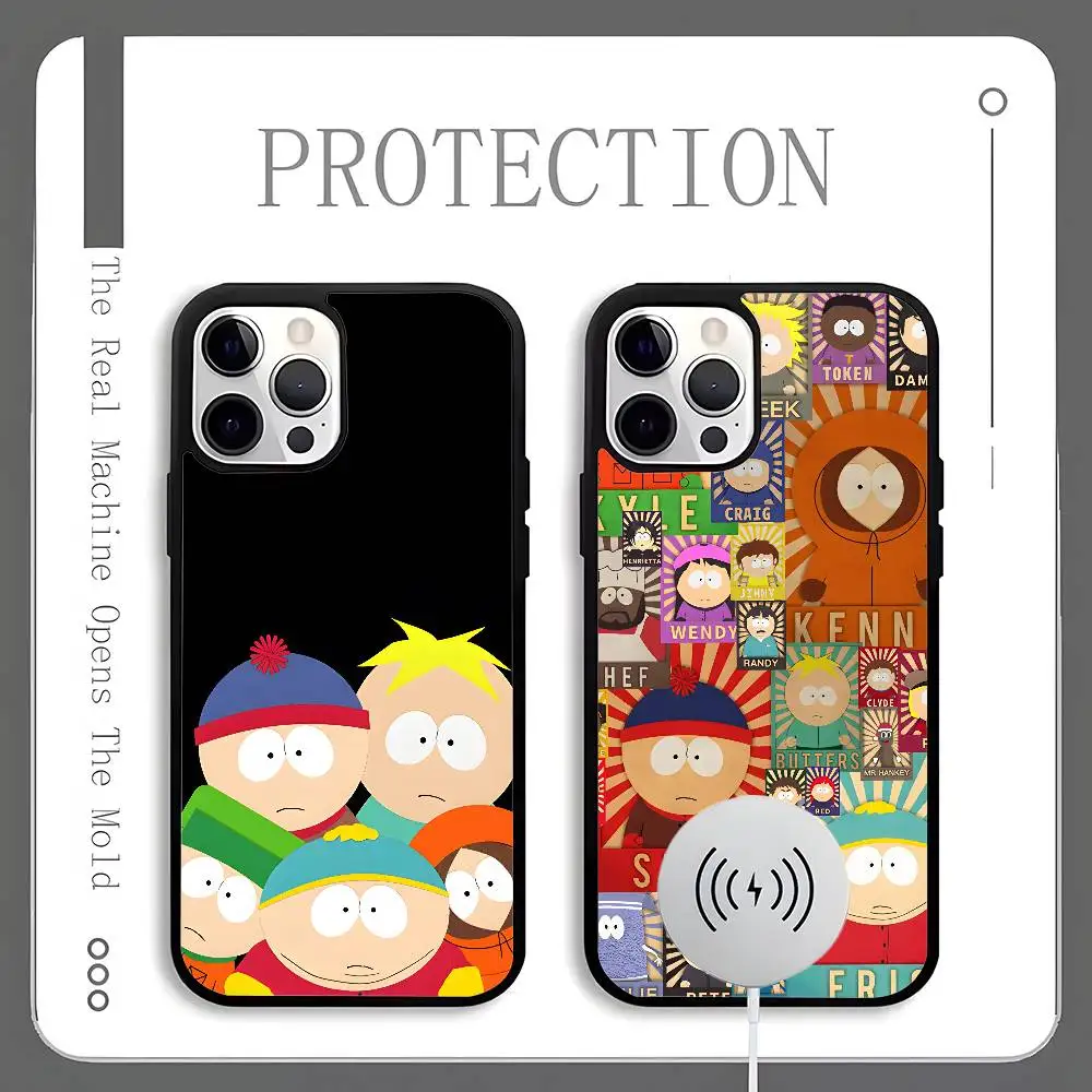 

Cartoon S-South Park Phone Case For Magnetic Wireless Charge Cover For iphone 16 15 14 13 12 11 Pro Max Plus Coque